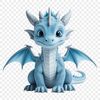 A high-resolution, transparent PNG image of a majestic mythical creature with scales and wings.