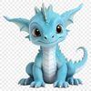 A mythical creature with dragon features depicted in a clear background.