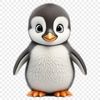 Adorable Baby Penguin on Feet A small penguin chick standing on its feet, with a clear background.