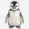 A high-resolution transparent image of a small penguin with a simple background.