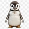 A clear and transparent high-resolution illustration of a cute baby penguin.