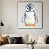 Transparent Penguin Icon in PNG Format A small penguin chick stands on waddling feet in a clear transparent background.