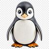 A young penguin waddling on the ice.