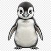 Baby Penguin Silhouette PNG Image A high-resolution transparent image of a cute baby penguin with a clear background.