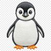 Penguin Bird Standing on a Rocky Outcrop A cute, black-and-white penguin chick standing on a rock.
