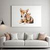 Cute Puppy Kitten Hybrid A digital image of a puppy kitten hybrid creature sitting on a transparent background.