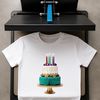 Customizable Cake Illustration A colorful cake with candles on top, suitable for personal and commercial use in various designs.