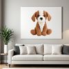 Colorful Puppy Scene Small puppy in a colorful environment with various textures and patterns.