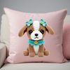 Adorable Furry Friend Illustration A small puppy sits on a plain background, crafted in vibrant colors to be easily edited or used as is.