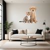 Whimsical Pet Pair Illustration An adorable illustration of a puppy and cat companion in high resolution PNG format for creative projects.