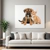 Transparent Dog Cat Silhouette A transparent PNG image of a playful puppy and kitten standing together.