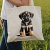 A free and customizable PNG image of a small dog with a simple design.