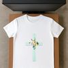Elegant Transparent Cross Symbol A simple transparent crucifix graphic with a clear background.