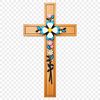 Transparent Cross Symbol PNG A high-resolution transparent image of a crucifix with a clear background, suitable for sublimation or print.