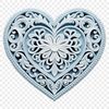Beautiful Transparent Heart Design A heart icon with a clear background, suitable for sublimation printing or digital designs.