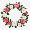 A floral rose wreath with transparent background, ideal for sublimation and commercial use.