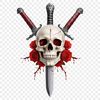 A high resolution transparent PNG image of a skull with a clear background.