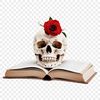 A transparent skull with a clear background, suitable for sublimation printing or digital applications.