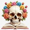 A high-resolution skull with a clear background, suitable for sublimation printing or digital use.