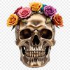 A transparent skull icon with a clear background, suitable for commercial and personal use.