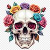 A high-resolution transparent skull with a clear background, ideal for sublimation printing or commercial use.