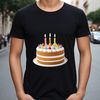 A colorful birthday cake with candles and decorations on top.