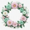 Floral Wreath PNG Design A high-resolution floral wreath with a clear background, suitable for sublimation and commercial or personal use.