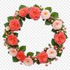 Free Wreath Design for Personal and Commercial Use A floral wreath made up of various flowers and foliage in high resolution.