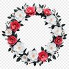 A digital floral wreath with clear background for commercial or personal use.