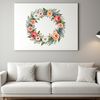Clear Background Flower Wreath Template A clear background floral wreath made up of various flowers in a symmetrical arrangement.