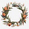 Beautiful Wreath Image PNG A floral wreath made up of various flowers and foliage arranged in a circular shape.