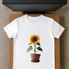Vibrant Sunflower with Clear Background PNG A high-resolution PNG image of a sunflower plant with a clear background.