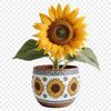 A high-resolution transparent image of a single sunflower in a clear background.