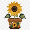 Vibrant Sunflower Blooms Brightly A bright yellow sunflower in full bloom, set against a clear transparent background.