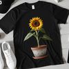 Free High-Res Flower Graphic A large transparent PNG graphic of a single bright yellow sunflower in full bloom.