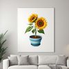 Beautiful Sunflower in Bloom A large, high-resolution PNG image of a single sunflower in full bloom, against a clear white background.