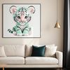 An image of a large tiger on a clear background suitable for sublimation printing or web design use.