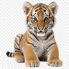 A clear, high-resolution image of a tiger in a transparent background, suitable for commercial or personal use.