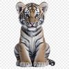 A large, high-resolution image of a tiger in a transparent PNG format.