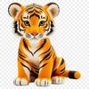Large transparent PNG image of a majestic tiger with clear background.