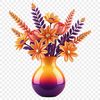 A transparent PNG image featuring a colorful arrangement of flowers in a clear background.