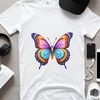 Colorful Butterfly on Clear Background A colorful butterfly with intricate details on a transparent background.