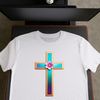 Cross with Floral Elements A high-resolution image of a traditional religious symbol featuring a cross with detailed floral elements.