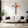 A high-resolution PNG image of a simple floral-adorned Christian cross.