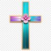 Simple White Crucifix Design A clear PNG image of a white crucifix against a transparent background.