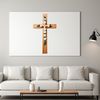 Elegant Cross Design with Floral Details A transparent PNG image of a simple cross with intricate floral patterns in the center.