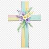 Decorative Cross Clip Art A high-resolution transparent image of a simple cross with floral accents, suitable for commercial use.