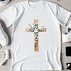 Beautiful Christian Cross Design with Floral Pattern A simple transparent PNG image of a Christian cross with a floral pattern.