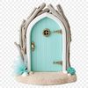 Fairy Door Illustration in High Res A whimsical fairy door with intricate details in a transparent PNG format.