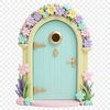 PNG clipart illustration of a miniature wooden door, perfect for creative projects.